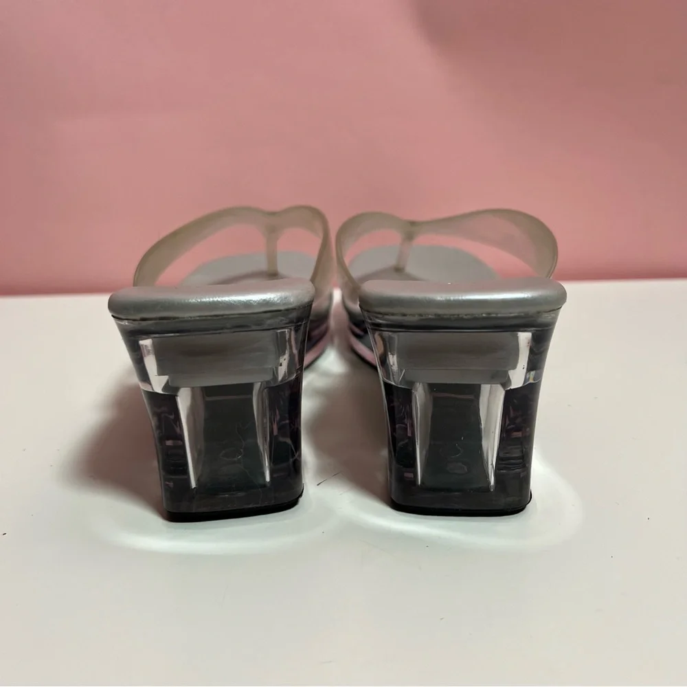 Vintage 90s Y2K 2000s party no boundaries clear lucite light up platform heels